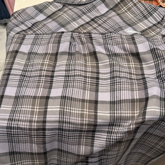 Plaid Women’s Shirt set - Purple/Gray and Orange - Picture 6 of 7